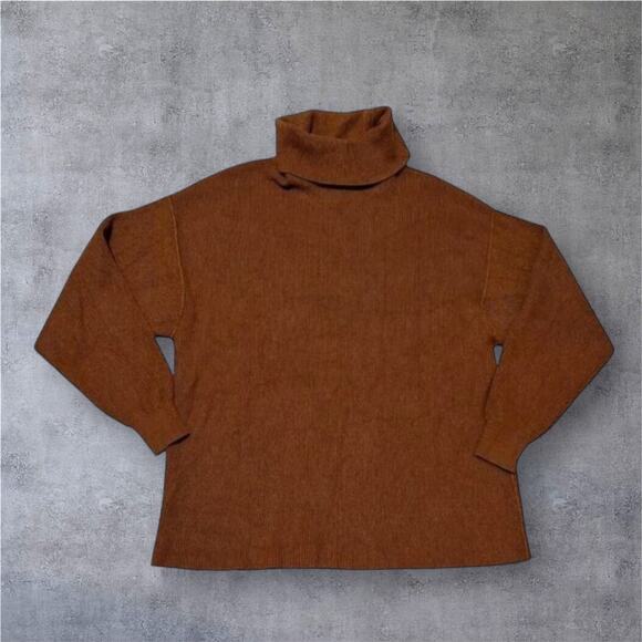 Free People Softly Structured Tunic Sweater  
Burnt Orange Wmns Sz S Turtleneck - Picture 4 of 10